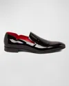 CHRISTIAN LOUBOUTIN MEN'S DANDY CHICK FLAT PATENT LEATHER LOAFERS