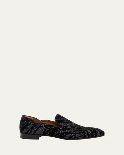 CHRISTIAN LOUBOUTIN MEN'S DANDY CHICK ORLATO VELOUR LOAFERS