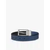 Christian Louboutin Bizz Logo-engraved Leather Belt In Denim/black