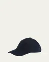 Christian Louboutin Men's Enky Mooncrest Velvet Corduroy Baseball Cap In Marine