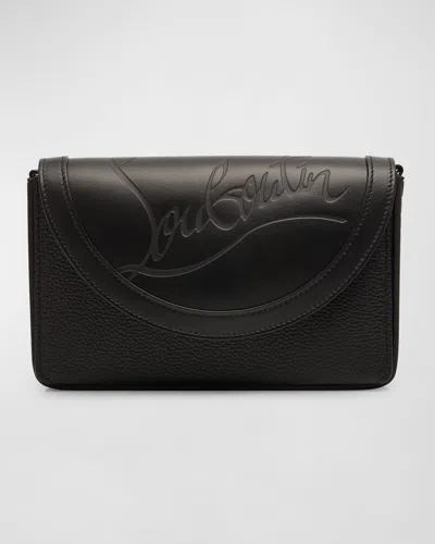 Christian Louboutin Men's Explorafunk Leather Wallet On Strap In Black