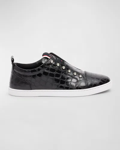 Christian Louboutin F.A.V. Fique A Vontade Croc-Effect Slip-On Studded Sneakers Christian Louboutin Men main image 2