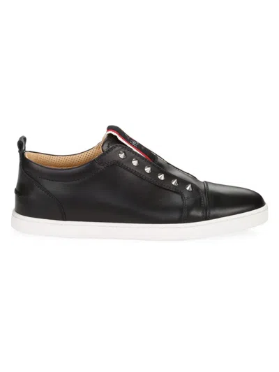 Christian Louboutin F.a.v Fique A Vontade Leather Sneakers In Black