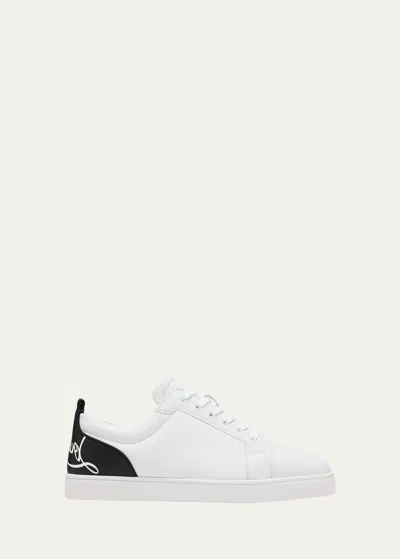 CHRISTIAN LOUBOUTIN MEN'S FUN LOUIS JUNIOR LOW-TOP LEATHER SNEAKERS