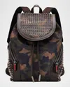 Christian Louboutin Men's Funky Camouflage Printed Reversed Leather And Spikes Backpack