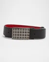 Christian Louboutin Funky Studs Belt In Black/gun Metal