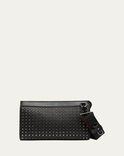 Christian Louboutin Men's Funky Leather Empire Spikes Crossbody Bag