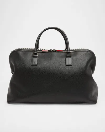 Christian Louboutin Men's Funky Leather Empire Spikes Weekender Bag