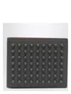 Christian Louboutin Funky Smoky Grey Studded Leather Wallet In Grey