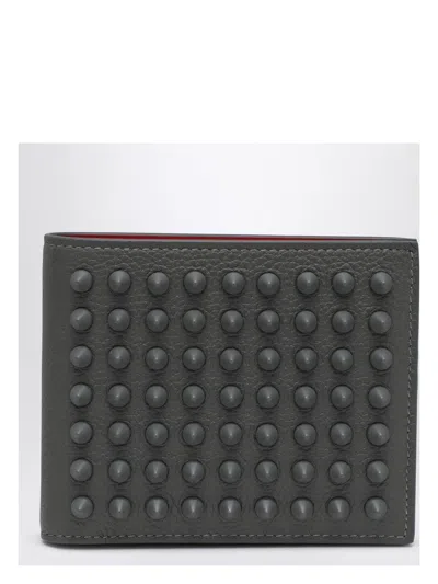 CHRISTIAN LOUBOUTIN MEN'S FUNKY SMOKY STUDDED LEATHER WALLET