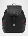 Christian Louboutin Men's Funky Spikes Leather Backpack In Black Gunmetal