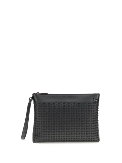 Christian Louboutin Men Funky Stud Pouch In Black