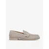 CHRISTIAN LOUBOUTIN PENNY CROSTA BRAND-TAB SUEDE LOAFERS