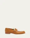 Christian Louboutin Chambelimoc Leather-canvas Loafers In Terra/brown