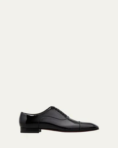 Christian Louboutin Greggo Wool & Leather Oxford In Black