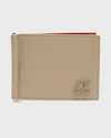 Christian Louboutin Men's Groovy Money Clip Wallet In Saharienne/saharienne