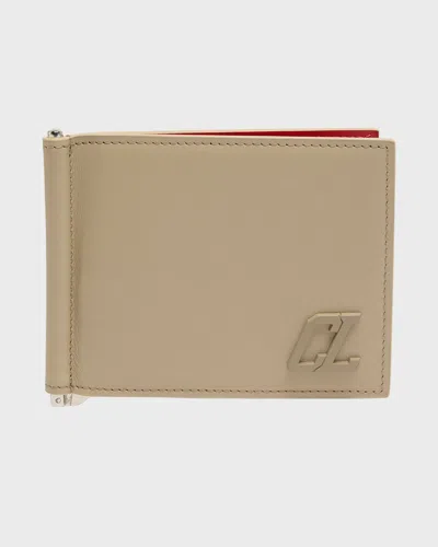 Christian Louboutin Men's Groovy Money Clip Wallet In Saharienne/saharienne