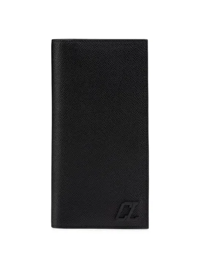 Christian Louboutin Men's Groovy Vertical Long Bifold Wallet In Black/black