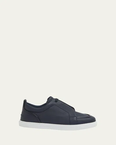 Christian Louboutin Men's Jimmy Calfskin Leather Low-top Sneakers In Marine