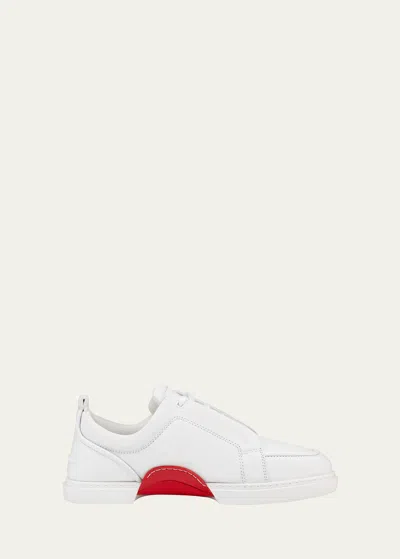 Christian Louboutin Men's Jimmy Low-top Nappa Leather Sneakers In White