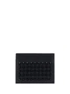 Christian Louboutin Black Kios Card Holder With Studs In Black