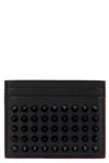 Christian Louboutin Black Kios Card Holder With Studs In Black