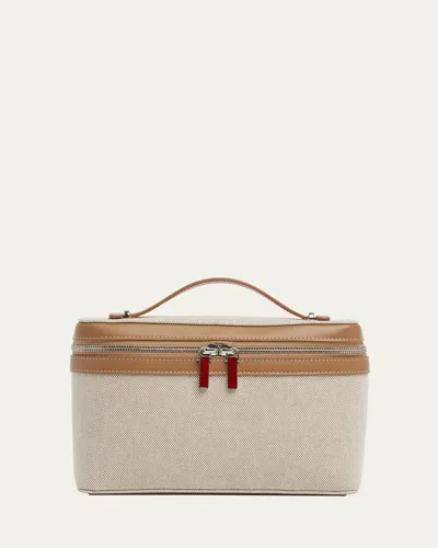 Christian Louboutin Men's Djanis Canvas And Leather Crossbody Bag In Brownie/terra
