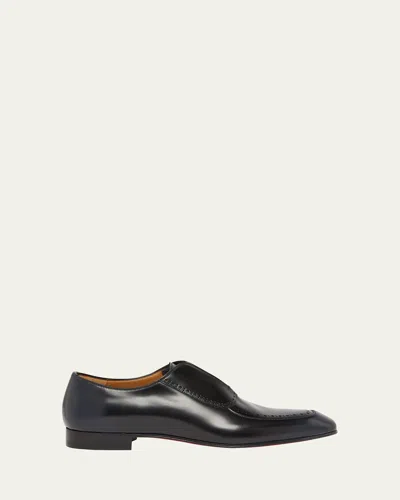 Christian Louboutin Men's Lafitte Spike Leather Oxfords In Navy/black
