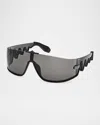 Christian Louboutin Men's Lb0015m Acetate Shield Sunglasses In Multi
