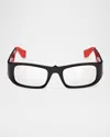 Christian Louboutin Men's Lb0017m Acetate Rectangle Optical Glasses In Gray
