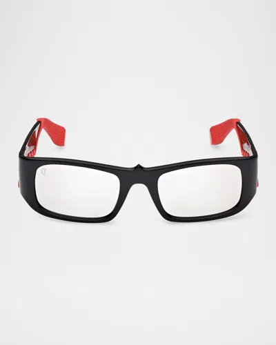 Christian Louboutin Men's Lb0017m Acetate Rectangle Optical Glasses In Gray