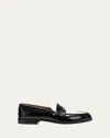 Christian Louboutin Men's Leather Bicolor Penny Loafers In Black/white