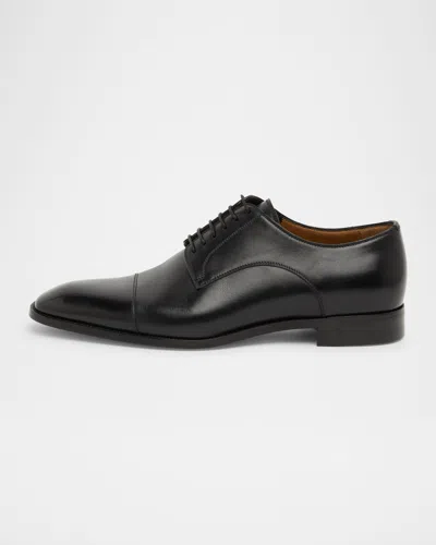 Christian Louboutin Men's Leather Red-sole Derby Shoes
