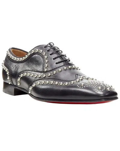 Pre-owned Christian Louboutin Men's Leather Studded Oxford Brogue (authentic Pre-loved)