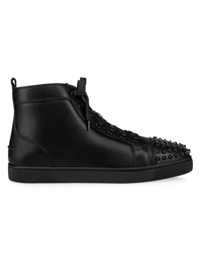 Christian Louboutin Men's Lou Spikes High Top Sneakers In Black