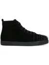Christian Louboutin Urban Edge High-top Sneakers With Studded Toe In Black