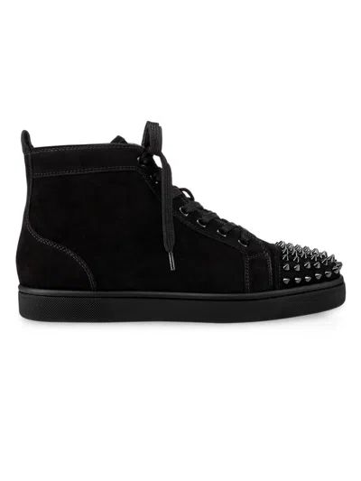 Christian Louboutin Men's Lou Spikes High-top Sneakers In Black