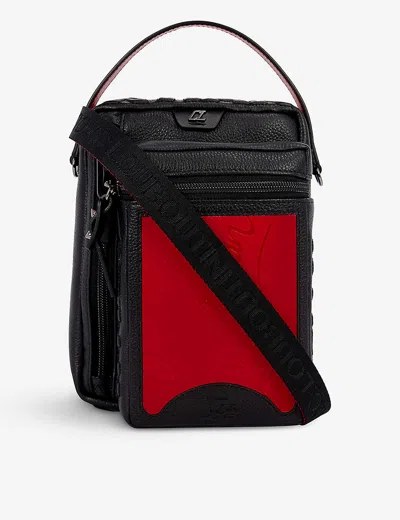 Christian Louboutin Empire Leather Shoulder Bag In Loubi/ Black/ Black