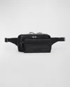 Christian Louboutin Loubideal Studded Rubber-trimmed Shell And Mesh Belt Bag In Black/black/black