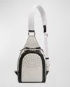 Christian Louboutin Loubifunk Leather Cross-body Bag In White-black/white/wh