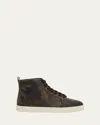 Christian Louboutin Louis Crosta Camouflage High Top Sneaker In Brown