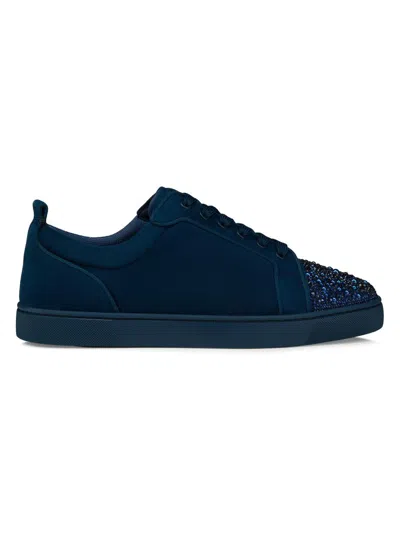 Christian Louboutin Men's Louis Jr P Perla Low-top Sneakers In Blue