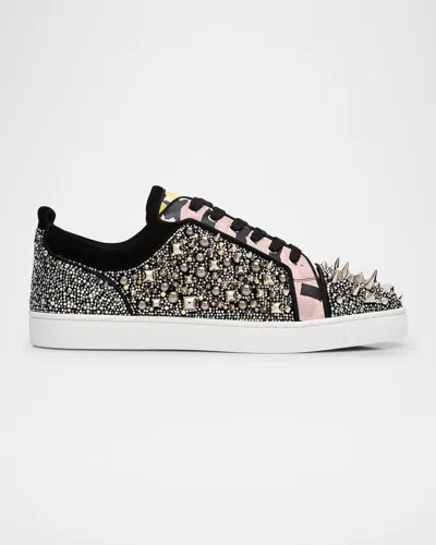 Christian Louboutin Men's Louis Junior No Limit Gaagal 4 Suede Sneakers In Multi