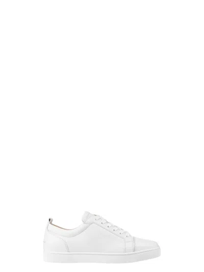 Christian Louboutin White Louis Junior Studded Leather Sneakers