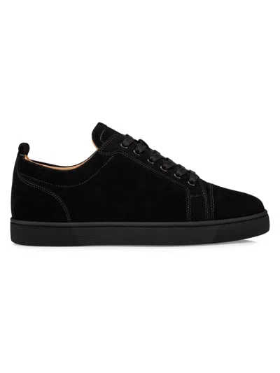 Christian Louboutin Louis Junior Leather Lace Up Sneakers In Black