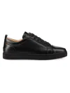 Christian Louboutin Louis Junior Spikes Cap-toe Leather Sneakers In Black