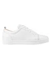 Christian Louboutin Louis Junior Spikes Cap-toe Full-grain Leather Sneakers In White