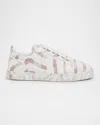 Christian Louboutin Louis Junior Spikes Canvas Sneakers In White