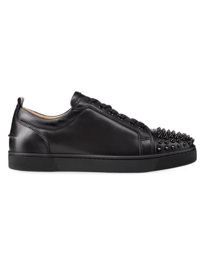 Christian Louboutin Men's Louis Junior Spike Sneakers In Black