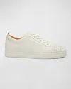 Christian Louboutin Louis Junior Spikes Leather Sneakers In White